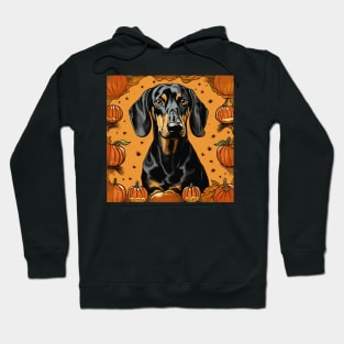 Black and Tan Coonhound Dog Halloween Hoodie